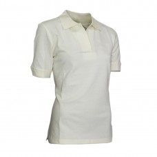 Lässig Damen Pique Polo Shirt Kragen Hals Kurz Gerippt Ärmel Vanilla Ice