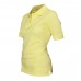 Lässig Damen Pique Polo Shirt Kragen Hals Kurz Gerippt Ärmel Mellow Yellow