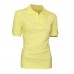 Lässig Damen Pique Polo Shirt Kragen Hals Kurz Gerippt Ärmel Mellow Yellow