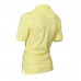 Lässig Damen Pique Polo Shirt Kragen Hals Kurz Gerippt Ärmel Mellow Yellow