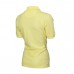 Lässig Damen Pique Polo Shirt Kragen Hals Kurz Gerippt Ärmel Mellow Yellow